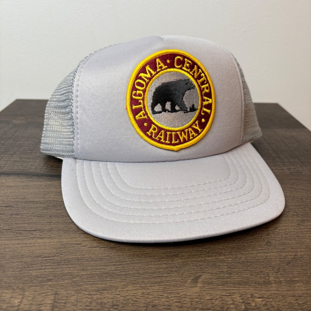 Kids Algoma‎ Central Railway Trucker Hat Patch Logo Gray Adjustable